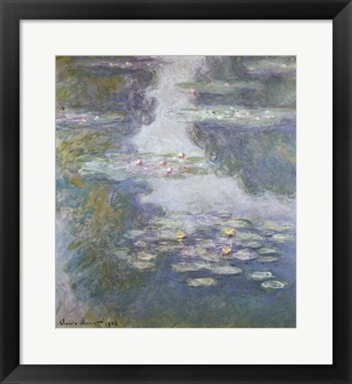 Framed Art Waterlilies, Nympheas, 1908 by Claude Monet Wall Decor 18x24 Artwork
